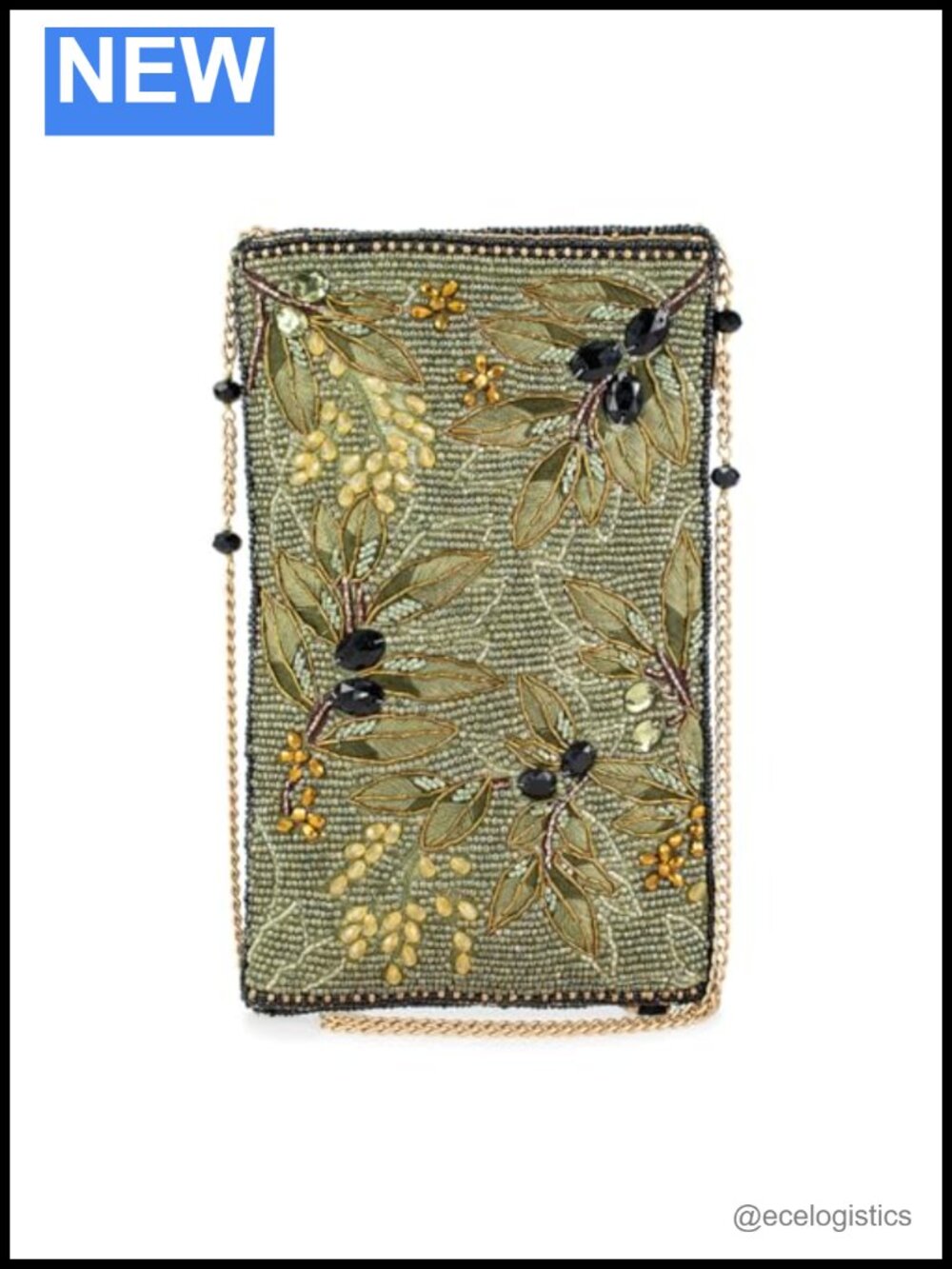 Beaded Floral Crossbody Phone Bag – Handcrafted Embroidered Evening Clutch with